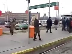 My two lesbian exhibitionists going wild with each other in public tube porn video