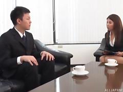Erotic Japanese milf shows him the joys of experienced pussy tube porn video