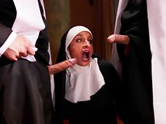 Silvia Saige dresses as a nun loves to eat cum from her lovers tube porn video
